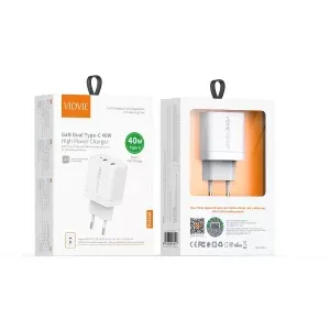 CHARGEUR  VIDVIE  PLE261  DUAL  TYPE C 45W TC-TC 60W