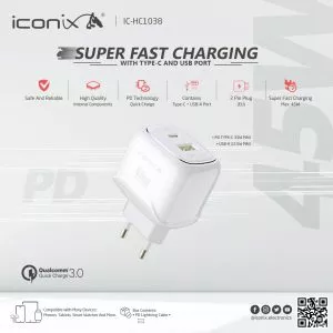 CHARGEUR  ICONIX  TETE C 20W  IC-HC1036